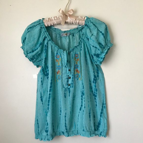 Unity World Wear Tops - Turquoise Summer Top Size S Women